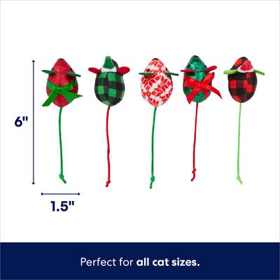 Show full view: Frisco Holiday Festive Red Variety Pack Gift Box + Holiday Mice Cat Toy with Catnip, 5 count slide 6 of 7