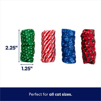 Show full view: Frisco Holiday Festive Swatting Spirals Cat Toy, Mistletoe & Snowflakes, 4 count slide 2 of 6