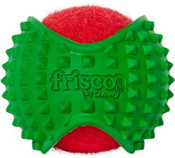 Frisco Holiday Fetch Squeaky Tennis Ball with Rubber Sleeve Dog Toy, Small/Medium