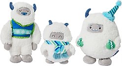 Frisco Holiday Friendly Yetis Plush Squeaky Dog Toy, Medium/Large, 3 count slide 1 of 5