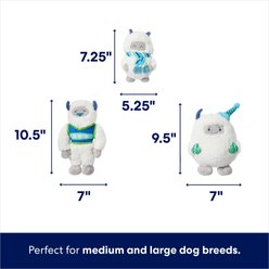 Frisco Holiday Friendly Yetis Plush Squeaky Dog Toy, Medium/Large, 3 count slide 2 of 5