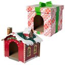 Frisco Holiday Gift Box + Holiday Santa's Workshop Cardboard Cat House