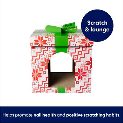 Show full view: Frisco Holiday Gift Box + Holiday Santa's Workshop Cardboard Cat House slide 4 of 10