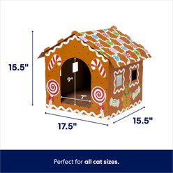 Frisco Holiday Gingerbread Cardboard Cat House slide 2 of 6