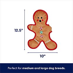 Frisco Holiday Gingerbread Man Stuffing-Free Flat Plush Squeaky Dog Toy, Medium/Large slide 2 of 5