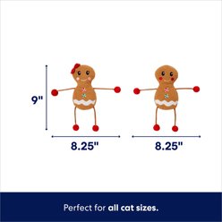 Frisco Holiday Gingerbread Pals Plush Kicker Cat Toy with Catnip, 2 count slide 2 of 4