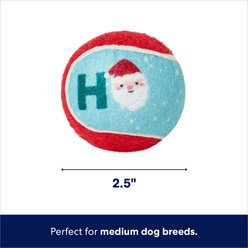 Frisco Holiday Ho Ho Ho Fetch Tennis Ball, Medium, 3 count + Holiday Arctic Friends Stuffing-Free Skinny Plush Squeaky Dog Toy, Small to Large, 3 count slide 2 of 9