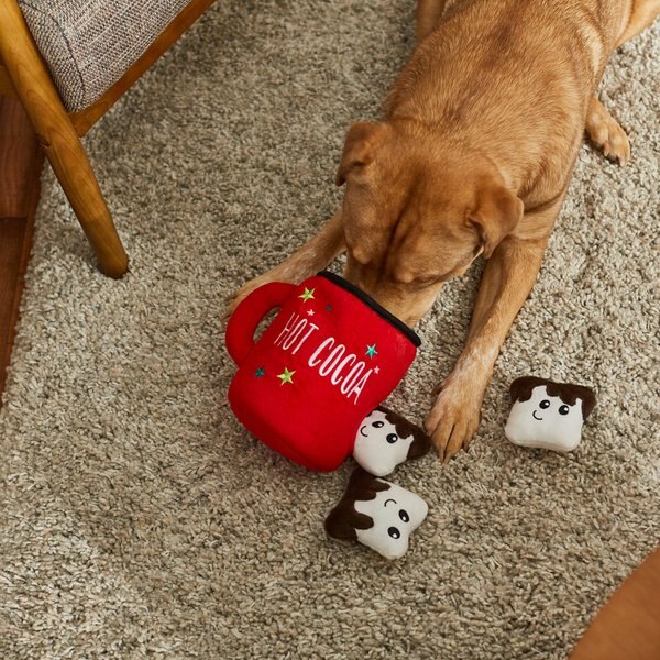 Frisco Holiday Beer Mugs Plush Squeaky Dog Toy