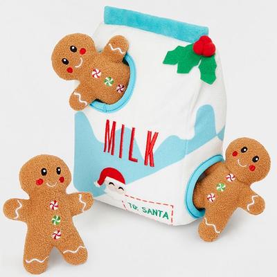 Show full view: Frisco Holiday Hot Cocoa + Holiday Milk & Gingerbread Cookies Hide & Seek Puzzle Plush Squeaky Dog Toy, Small/Medium slide 5 of 8