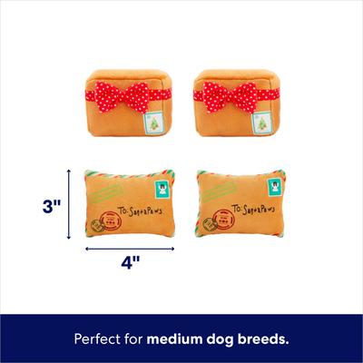 Show full view: Frisco Holiday House + Holiday North Pole Mailbox Hide & Seek Puzzle Plush Squeaky Dog Toy, Medium slide 6 of 7