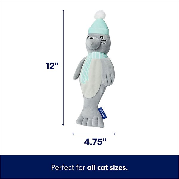 Show full view: Frisco Holiday Interactive Flopping Seal Electronic Cat Toy with Catnip slide 2 of 8