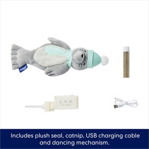 Frisco Holiday Interactive Flopping Seal Electronic Cat Toy with Catnip