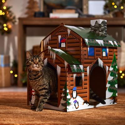 Show full view: Frisco Holiday Log Cabin Cardboard Cat House slide 5 of 8