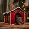 Show in main carousel: Frisco Holiday Log Cabin + Holiday Santa's Workshop Cardboard Cat House slide 9 of 10