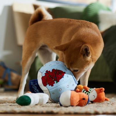 Show full view: Frisco Holiday Melting Snow Globe Hide & Seek Puzzle Plush Squeaky Dog Toy, Small/Medium slide 4 of 8