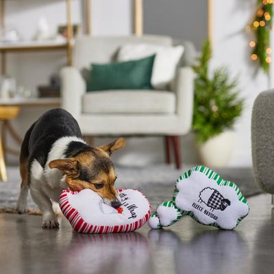 Show full view: Frisco Holiday Naughty Message Bubble Plush Squeaky Dog Toy, 2 count slide 3 of 6