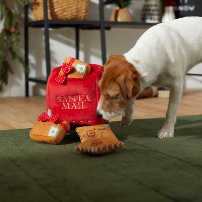 Show full view: Frisco Holiday North Pole Mailbox Hide & Seek Puzzle Plush Squeaky Dog Toy, Medium slide 4 of 8