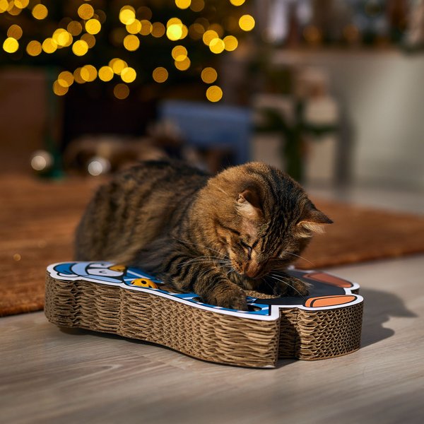 Frisco Holiday Penguin Interactive Maze & Scratch Cardboard Cat Toy with Catnip
