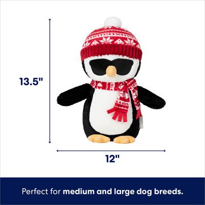 Show full view: Frisco Holiday Penguin Plush Squeaky Dog Toy, Medium/Large slide 2 of 7