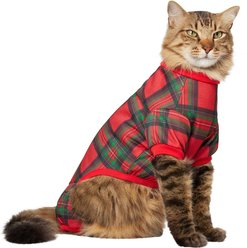 Frisco Christmas Plaid Dog & Cat Jersey PJs, Small