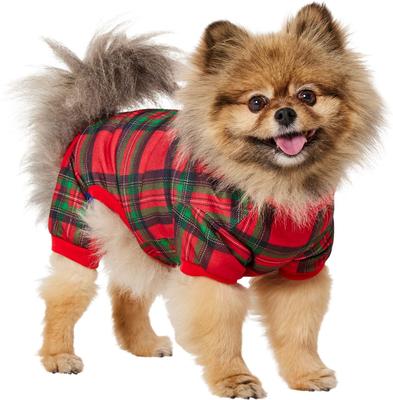 Show full view: Frisco Christmas Plaid Dog & Cat Jersey PJs, Small slide 2 of 11
