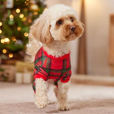 Show full view: Frisco Christmas Plaid Dog & Cat Jersey PJs, Small slide 7 of 11