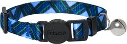 Frisco Holiday Plaid Print Polyester Breakaway Cat Collar with Bell, Blue, 8 to 12-in neck, 3/8-in wide slide 1 of 6