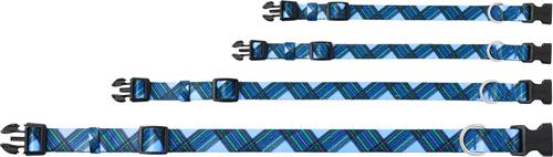 Show full view: Frisco Holiday Plaid Print Polyester Dog Collar, Blue, Large/X-Large slide 4 of 10