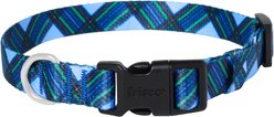Frisco Holiday Plaid Print Polyester Dog Collar, Blue, Medium