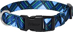 Frisco Holiday Plaid Print Polyester Dog Collar, Blue, Small