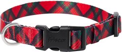 Frisco Holiday Plaid Print Polyester Dog Collar, Red, Medium