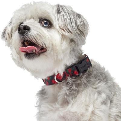 Show full view: Frisco Holiday Plaid Print Polyester Dog Collar, Red, Medium slide 3 of 10