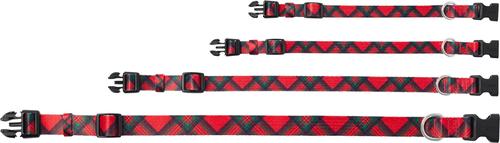 Show full view: Frisco Holiday Plaid Print Polyester Dog Collar, Red, X-Small slide 4 of 10
