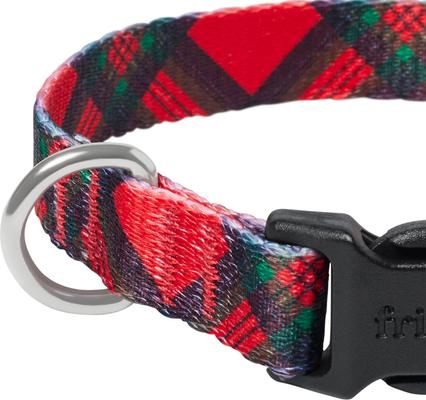 Show full view: Frisco Holiday Plaid Print Polyester Dog Collar, Red, X-Small slide 2 of 10