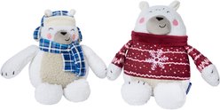 Frisco Holiday Polar Bear Friends Plush Squeaky Dog Toy, Medium/Large, 2 count