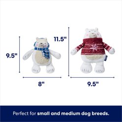 Frisco Holiday Polar Bear Friends Plush Squeaky Dog Toy, Small/Medium, 2 count slide 2 of 5