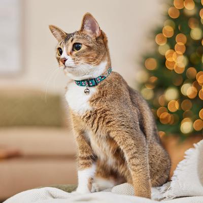 Show full view: Frisco Holiday Polar Bears Print Polyester Breakaway Cat Collar with Bell, 8 to 12-in neck, 3/8-in wide slide 4 of 8