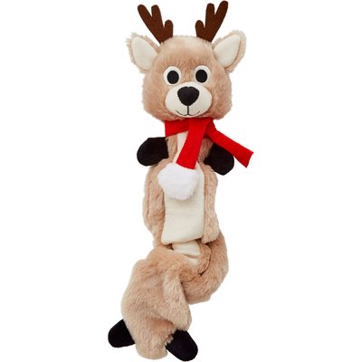 Frisco Frisco Christmas Reindeer Bungee Plush Squeaky Dog Toy, Small/Medium
