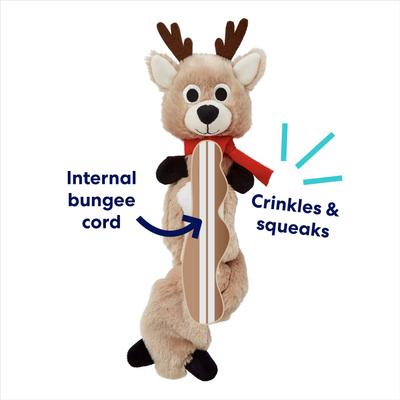 Show full view: Frisco Holiday Reindeer + Holiday Snowman Bungee Plush Squeaky Dog Toy, Small/Medium slide 4 of 9