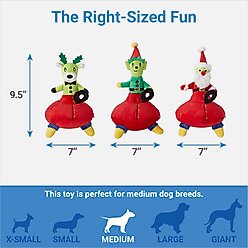 Frisco Holiday Santa & Friends UFO Plush Squeaky Dog Toy, 3 count slide 2 of 4