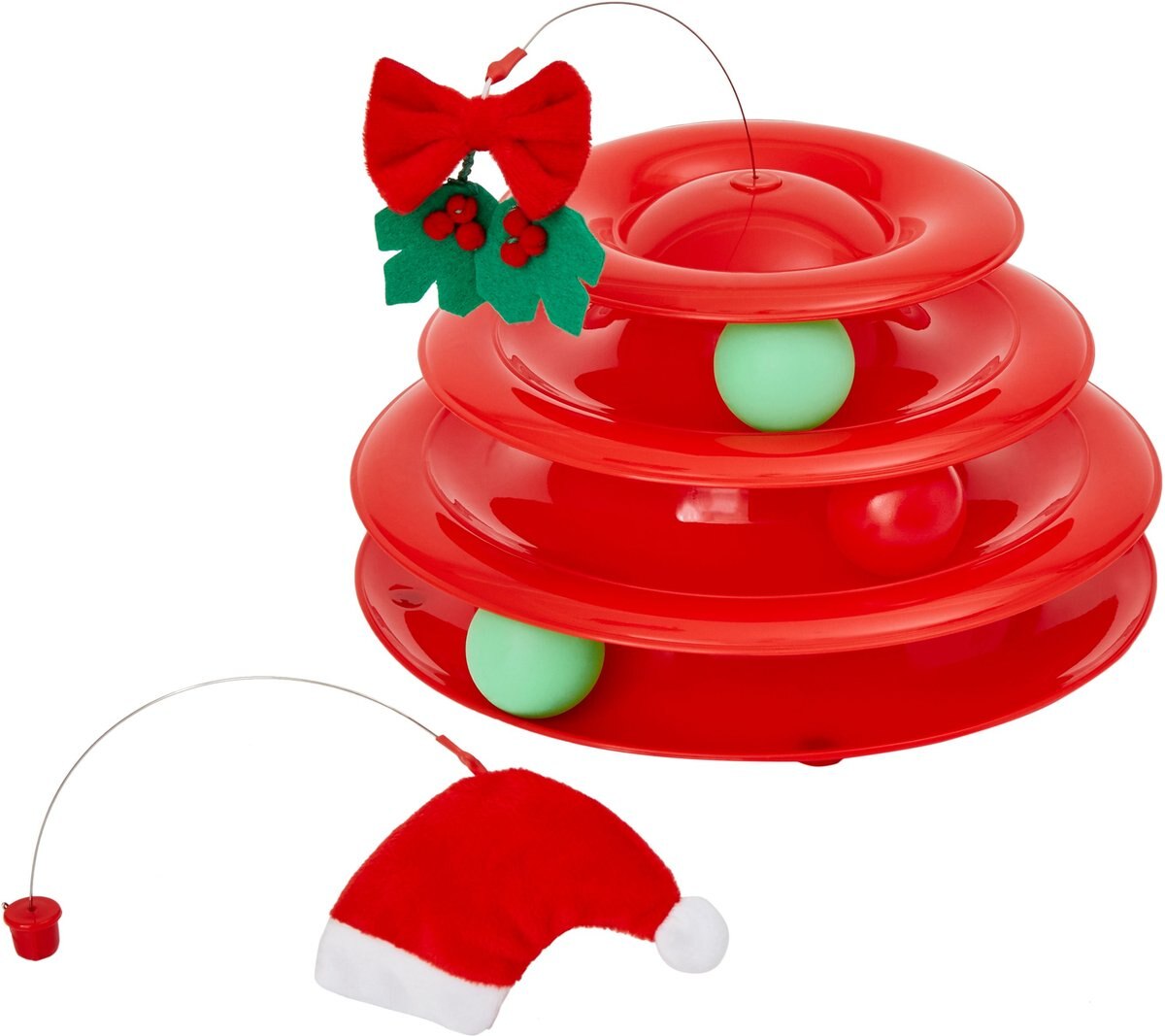 Frisco Holiday Santa Hat & Mistletoe Cat Tracks Cat Toy with Catnip