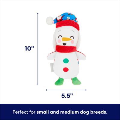 Show full view: Frisco Holiday Santa & Snowman Reversible Plush Squeaky Dog Toy, Small/Medium slide 2 of 8