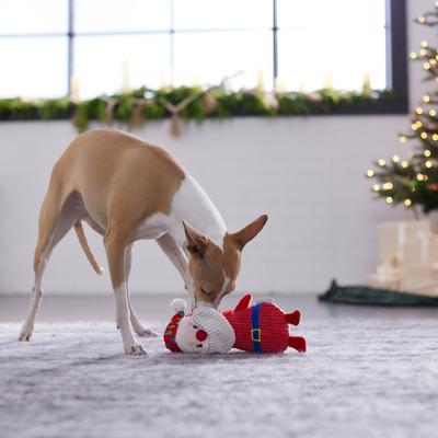 Show full view: Frisco Holiday Santa & Snowman Reversible Plush Squeaky Dog Toy, Small/Medium slide 4 of 8
