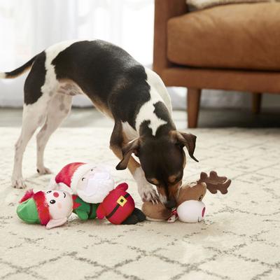 Show full view: Frisco Holiday Santa's Helpers, 3 count, X-Small/Small + Holiday Lights Plush with Rope Squeaky Dog Toy, Medium/Large slide 4 of 8