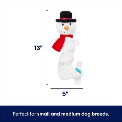 Show full view: Frisco Holiday Snowman Bungee Plush Squeaky Dog Toy, Small/Medium slide 3 of 9