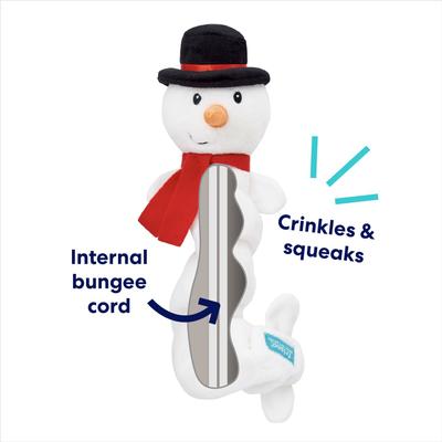 Show full view: Frisco Holiday Snowman Bungee Plush Squeaky Dog Toy, Small/Medium slide 4 of 9