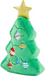 Frisco Holiday Tree Thin Plush Squeaky Dog Toy, Medium