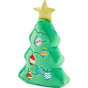 Frisco Holiday Tree Thin Plush Squeaky Dog Toy, Medium