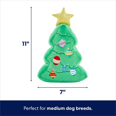 Show full view: Frisco Holiday Tree Thin Plush Squeaky Dog Toy, Medium slide 3 of 8