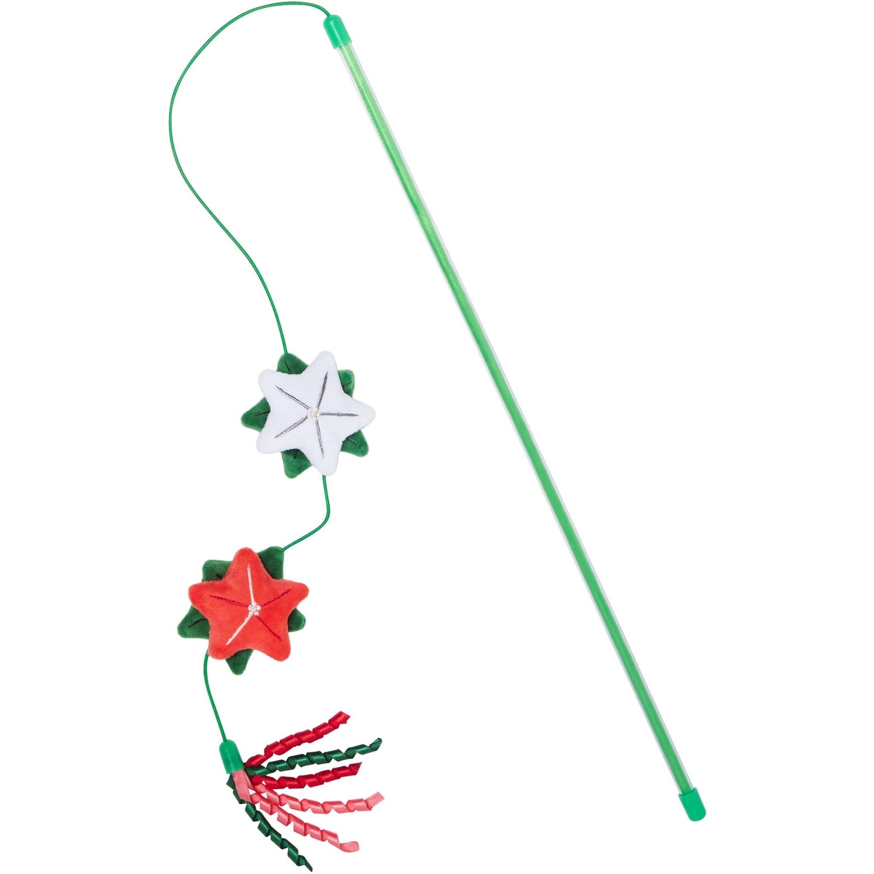 Frisco Holiday Winter Flowers Teaser Wand Cat Toy with Catnip